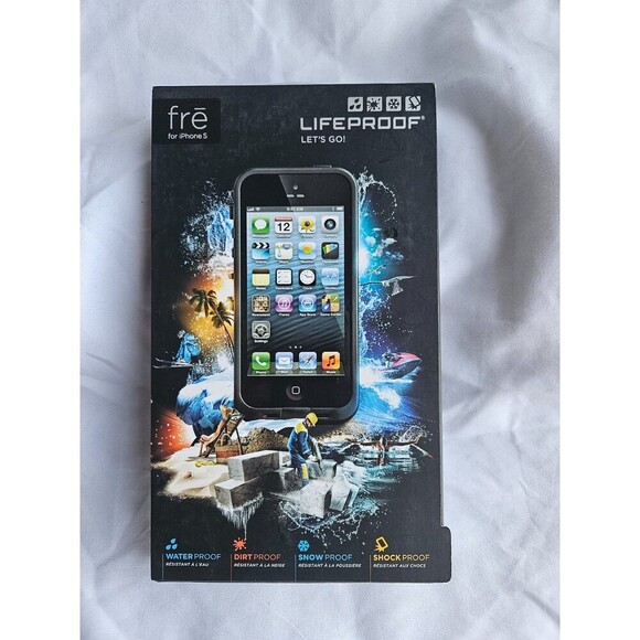 NOB LifeProof FRE Water/Dirt/Snow/Shock PROOF Case for Apple iPhone 5/5s - BLACK - Picture 1 of 4